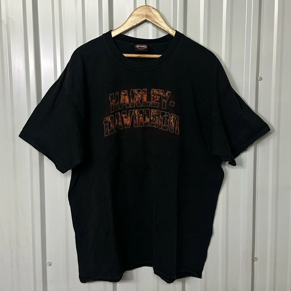 Vintage Harley Davidson Short Sleeve Crew Neck Graphic Tee Men 2 XLarge Biker